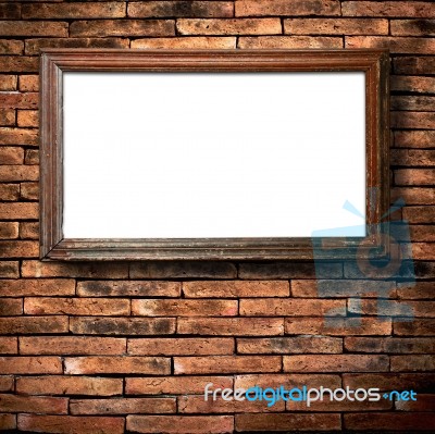 Brick Wall And Frame Stock Photo