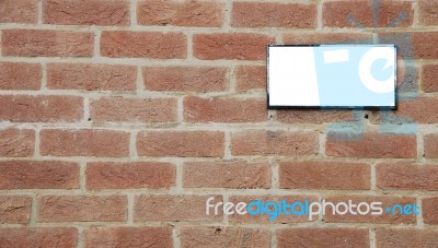 Brick Wall Billboard Stock Photo