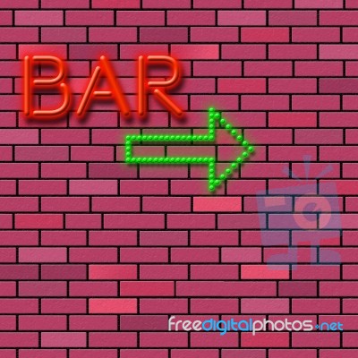 Brick Wall Indicates Traditional Pub And Alcohol Stock Image