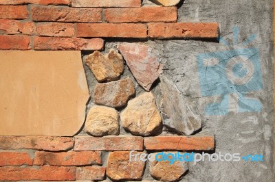 Brick Wall Not Completed Cement Stock Photo