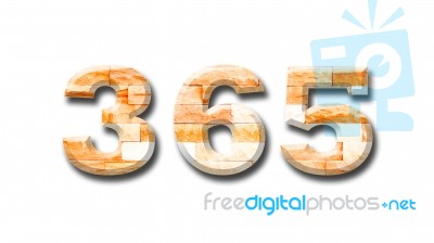 Brick Wall Numeric With Shadow On White Background Stock Photo