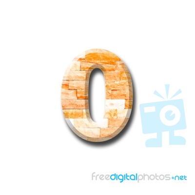 Brick Wall Numeric With Shadow On White Background Stock Photo