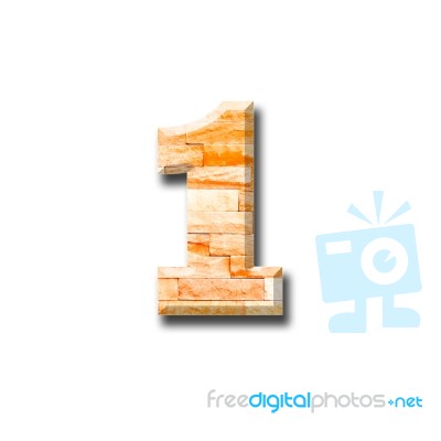 Brick Wall Numeric With Shadow On White Background Stock Photo