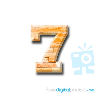 Brick Wall Numeric With Shadow On White Background Stock Photo