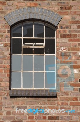 Brick Wall Window Stock Photo