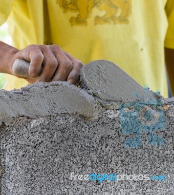 Bricklayer Stock Photo