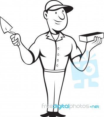 Bricklayer Mason Standing Stock Image