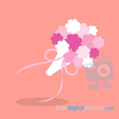 Bridal Bouquet In Flat Style Stock Image