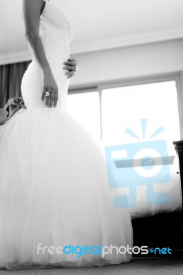 Bride In Wedding Dress Stock Photo