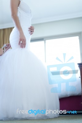 Bride In Wedding Dress Stock Photo