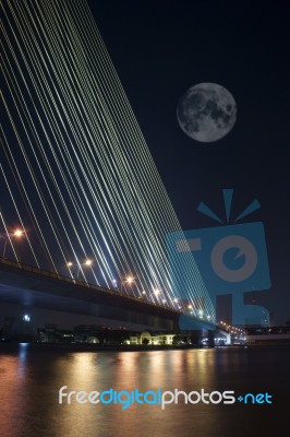 Bridge At Night Stock Photo