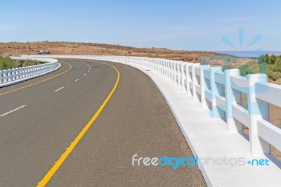 Bridge Over Fish River In Namibia Stock Photo