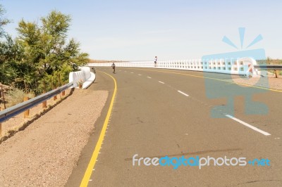 Bridge Over Fish River In Namibia Stock Photo