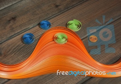 Bright Colored Background Items For Quilling (paper, Ruler) Stock Photo