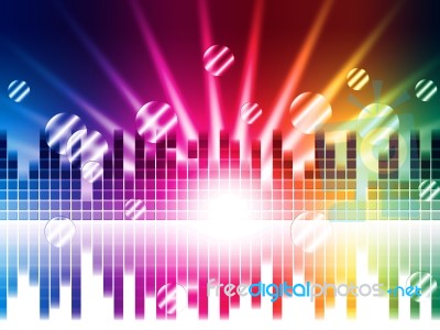 Bright Colors Background Shows Sound Light Waves And Circles
 Stock Image