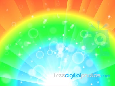 Bright Colourful Background Means Glowing Rainbow Or Twinkling W… Stock Image