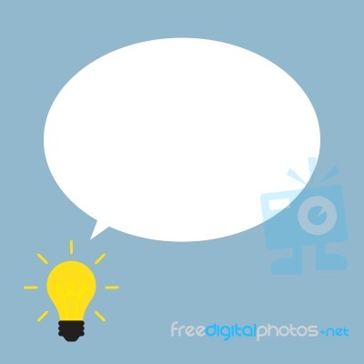 Bright Light Bulb And Blank Bubble Stock Image