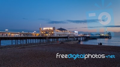 Brighton, East Sussex/uk - January 26 : View Of Brighton Pier In… Stock Photo