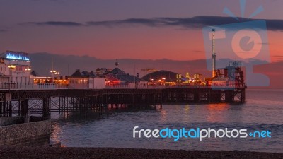 Brighton, East Sussex/uk - January 26 : View Of Brighton Pier In… Stock Photo