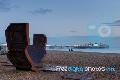 Brighton, East Sussex/uk - January 26 : View Of Modern Sculpture… Stock Photo