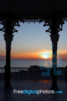 Brighton, East Sussex/uk - January 26 : View Of The Sunset From Stock Photo