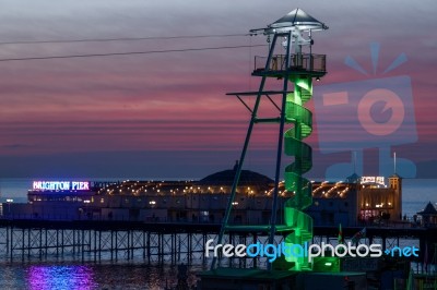 Brighton, East Sussex/uk - January 26 : View Of  The Zip Wire Ne… Stock Photo