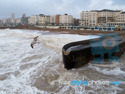 Brighton, Sussex/uk - February 15 : Brighton After The Storm In Stock Photo