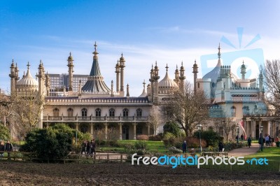 Brighton, Sussex/uk - January 27 : View Of The Royal Pavilion In… Stock Photo