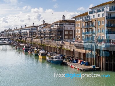 Brighton, Sussex/uk - May 24 : View Of Brighton Marina In Bright… Stock Photo