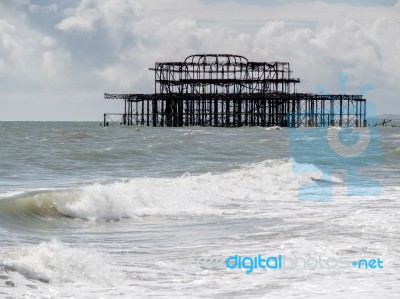 Brighton, Sussex/uk - May 24 : View Of The Derelict Pier In Brig… Stock Photo