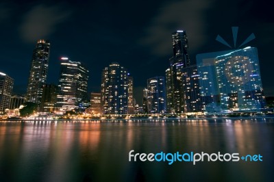 Brisbane, Australia - Saturday 16th December, 2017: View Of Brisbane City Skyscrapers And The Brisbane River On Saturday The 16th Of December 2017 Stock Photo