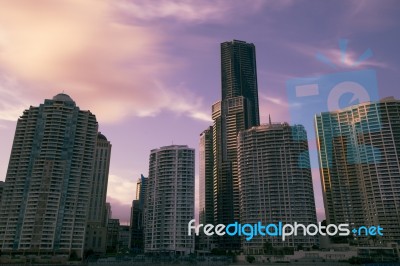 Brisbane, Australia - Saturday 16th December, 2017: View Of Brisbane City Skyscrapers And The Brisbane River On Saturday The 16th Of December 2017 Stock Photo