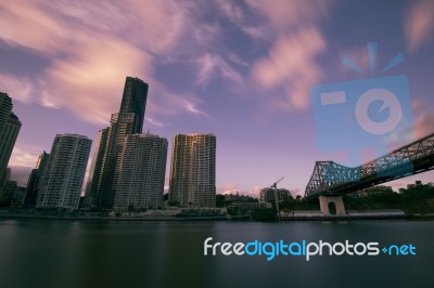 Brisbane, Australia - Saturday 16th December, 2017: View Of Brisbane City Skyscrapers And The Brisbane River On Saturday The 16th Of December 2017 Stock Photo