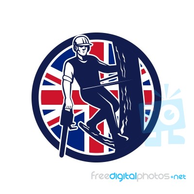 British Arborist Union Jack Flag Icon Stock Image