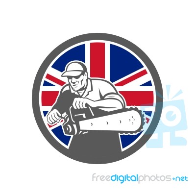 British Arborist Union Jack Flag Icon Stock Image