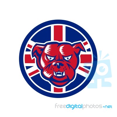 British Bulldog Union Jack Flag Icon Stock Image