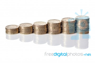 British Coins Stack Stock Photo