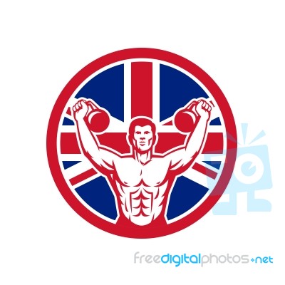 British Physical Fitness Union Jack Flag Icon Stock Image