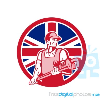 British Plumber And Gasfitter Union Jack Icon Stock Image