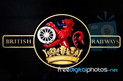 British Railways Logo On An Old Steam Train Stock Photo