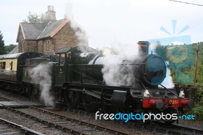 British Steam Train Stock Photo