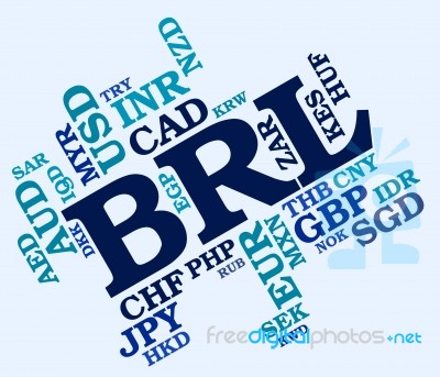 Brl Forex Represents Brazil Real And Coin Stock Image