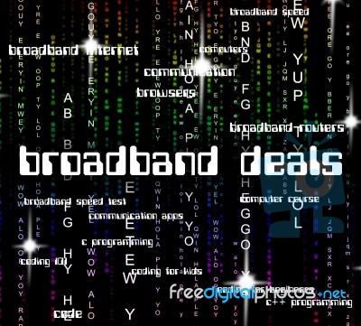 Broadband Deals Representing World Wide Web And Website Stock Image