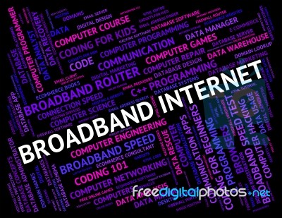 Broadband Internet Represents World Wide Web And Communicate Stock Image