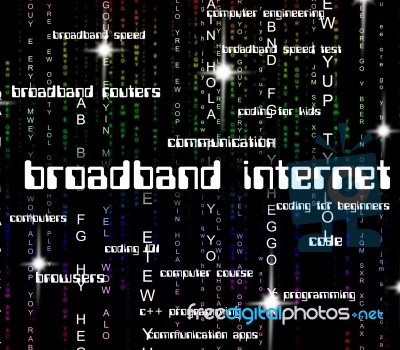 Broadband Internet Represents World Wide Web And Computing Stock Image