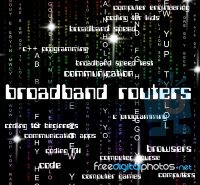 Broadband Routers Represents World Wide Web And Computing Stock Image