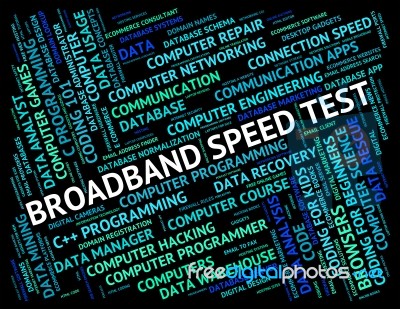 Broadband Speed Meaning World Wide Web And Website Stock Image