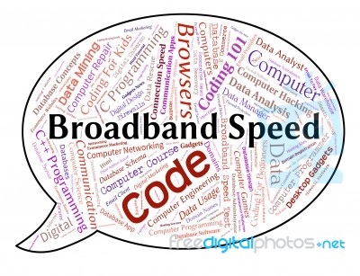 Broadband Speed Representing World Wide Web And Lan Network Stock Image