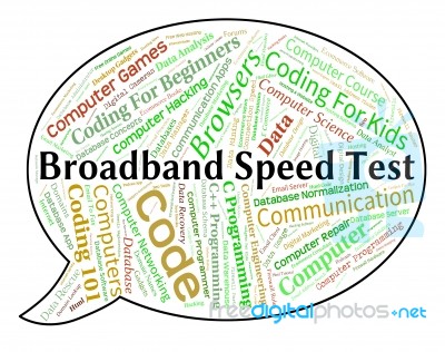 Broadband Speed Test Means World Wide Web And Assessment Stock Image