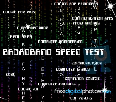 Broadband Speed Test Means World Wide Web And Communicate Stock Image